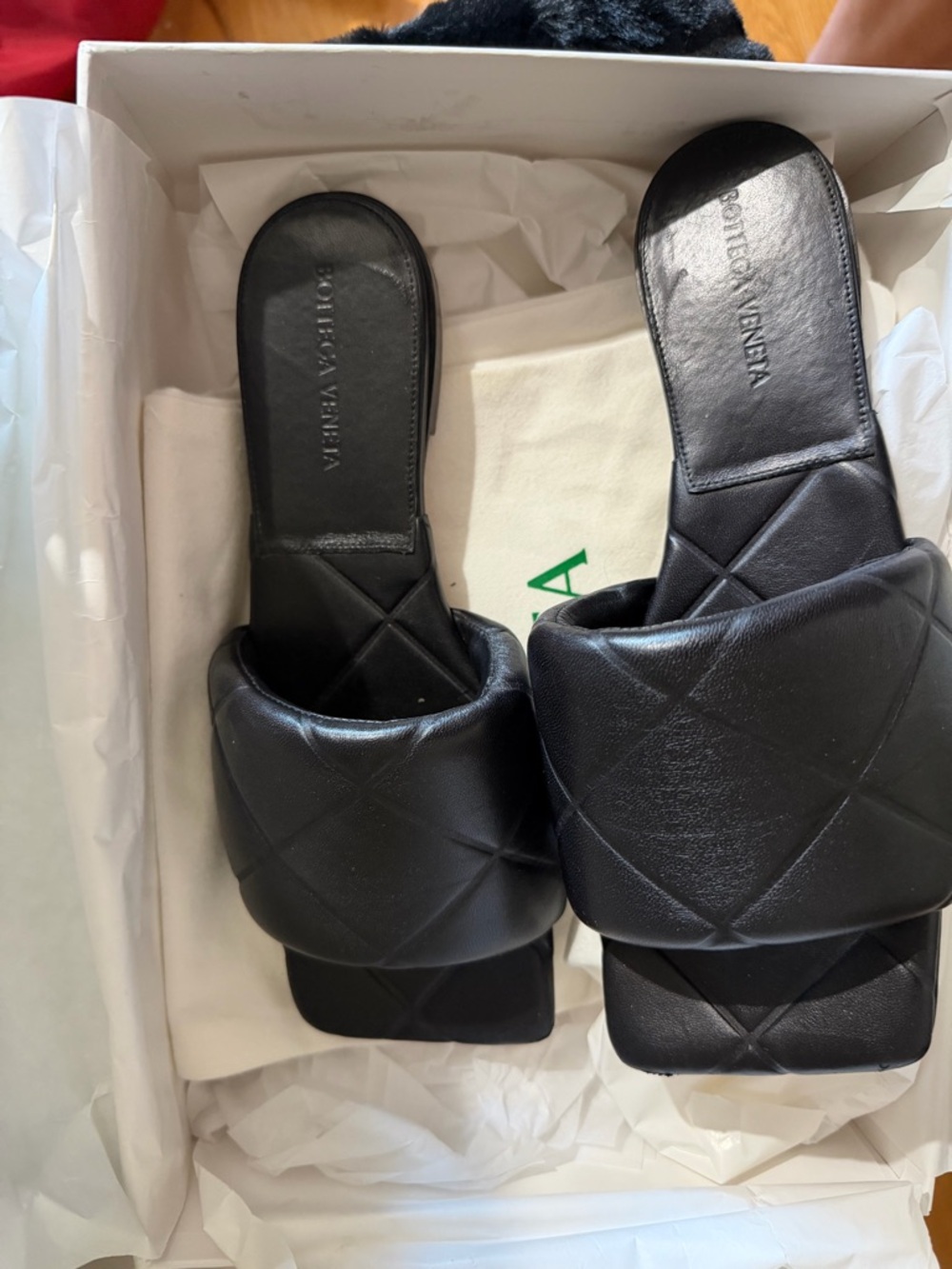 Bottega Veneta quilted black sandals